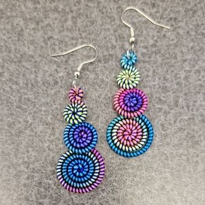 Colorful Spiral Drop Earrings